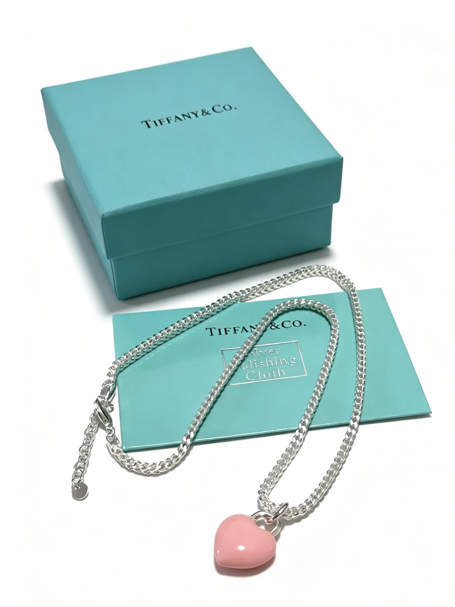 Tiffany & Co. Pink Heart Pendant Necklace